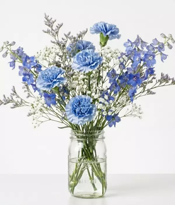 New Baby Boy Bouquet in Mason Jar