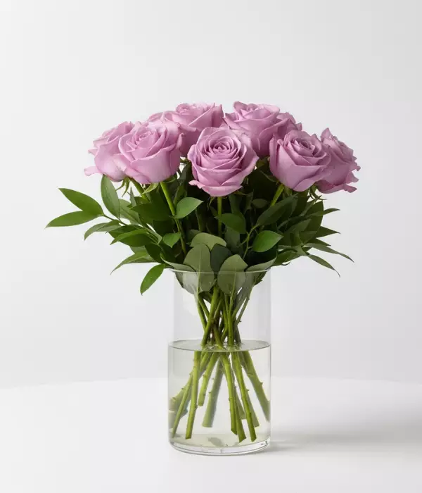 One Dozen Lavender Roses
