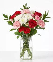 name: Budding Romance Bouquet in Mason Jar