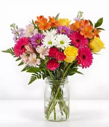 name: Garden Party Bouquet in Mason Jar
