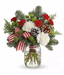 name: Jolly Holiday Bouquet in a Mason Jar