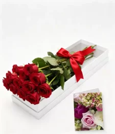 name: One Dozen Boxed Red Roses