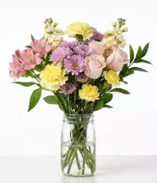 name: Pastel Dream Bouquet in Mason Jar