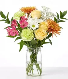 name: Pick-Me-Up Bouquet in Mason Jar