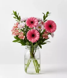 name: Shades of Pink in Mason Jar