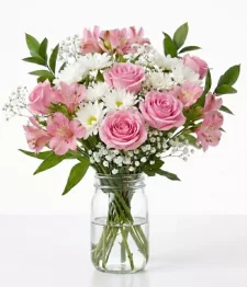 name: Spring Fling Bouquet in Mason Jar